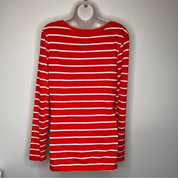 NWT Old Navy Long Sleeve Sparkle Red Stripe Scoop Neck Sequin T Shirt Women Med - Picture 6 of 13